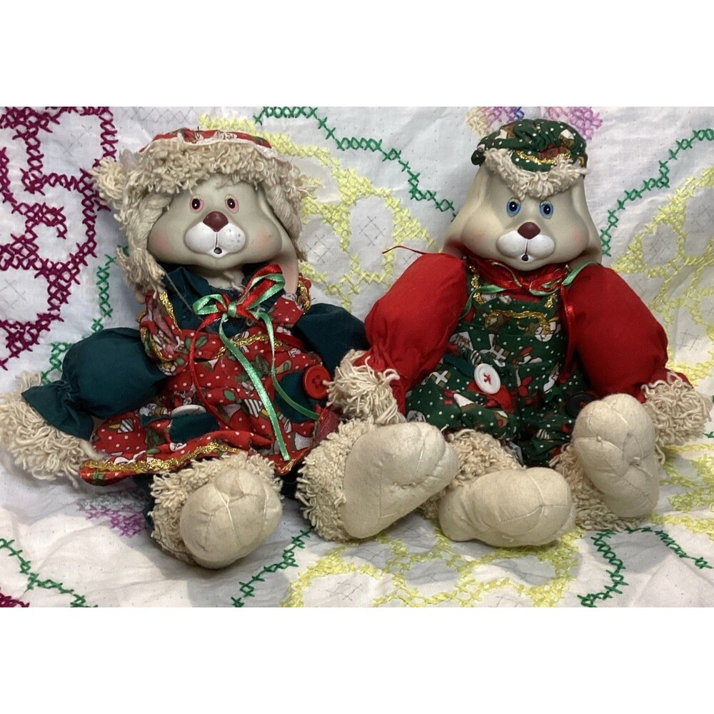 House Of Lloyd Christmas Around the World Hip & Hop Porcelain Bunny Set 1995